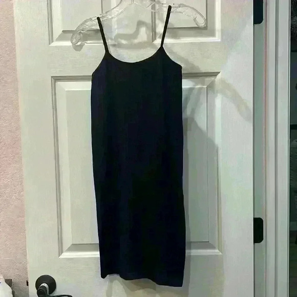 DYNAMIC Black spandex slip dress. One Size - Picture 1 of 5
